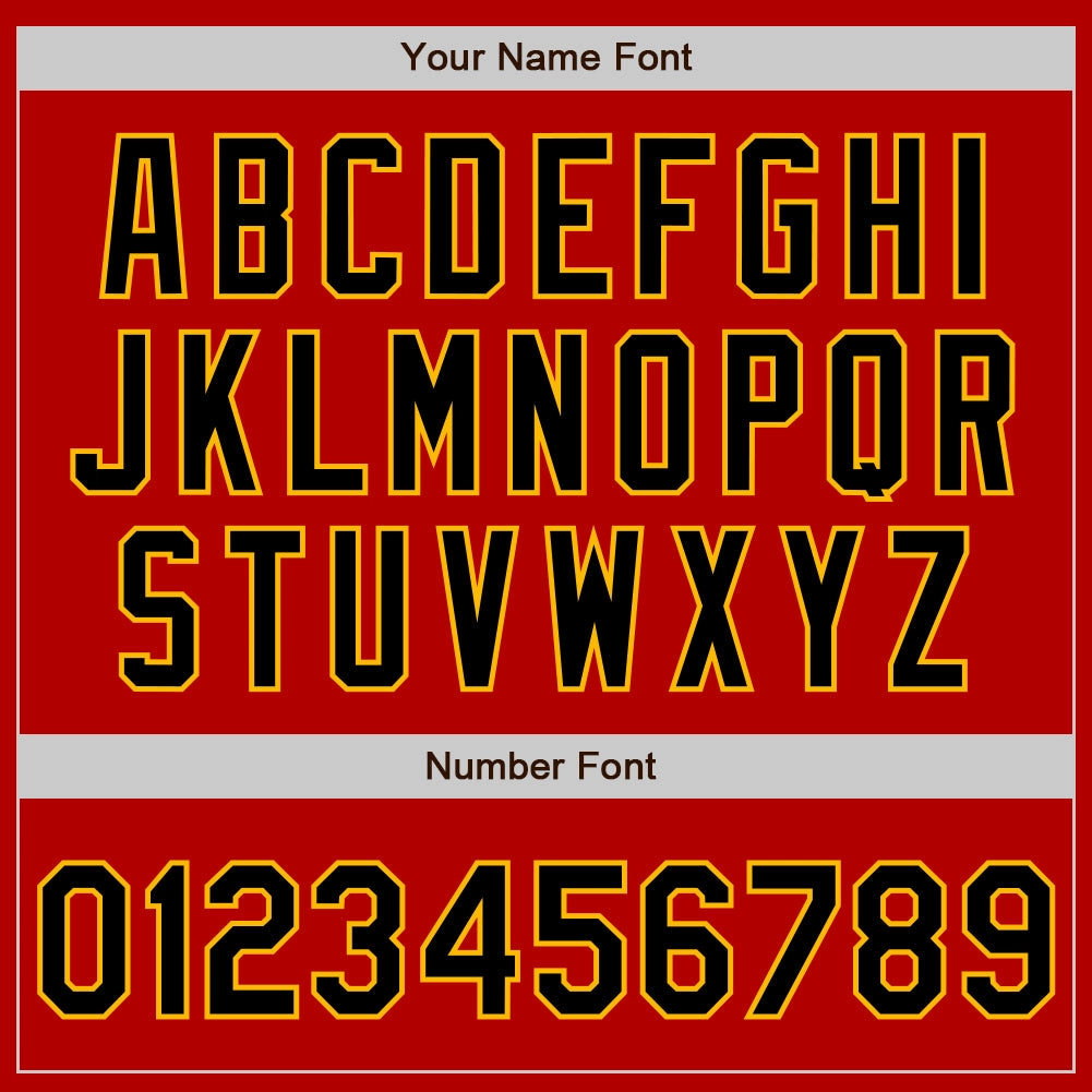 Custom Red Black-Gold Authentic Baseball Jersey
