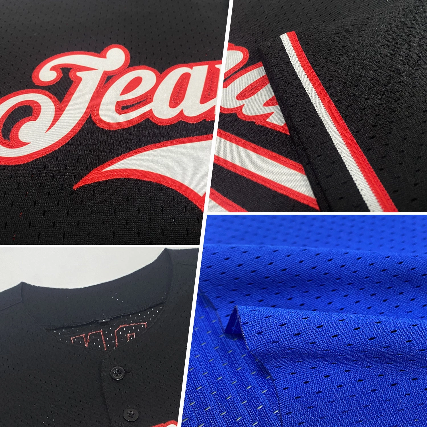 Custom Royal White-Light Blue Mesh Authentic Throwback Baseball Jersey