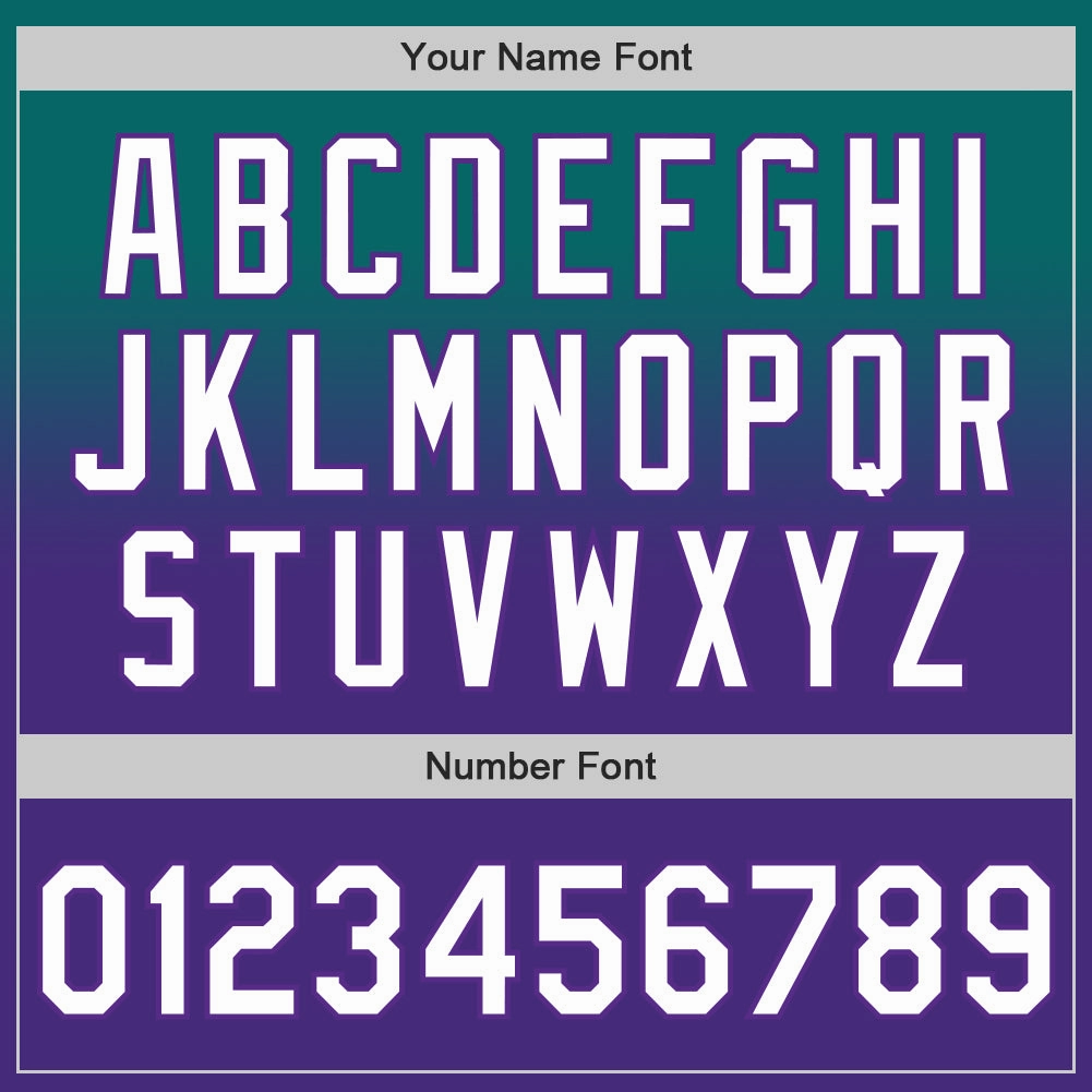Custom Teal White-Purple Authentic Fade Fashion Baseball Jersey