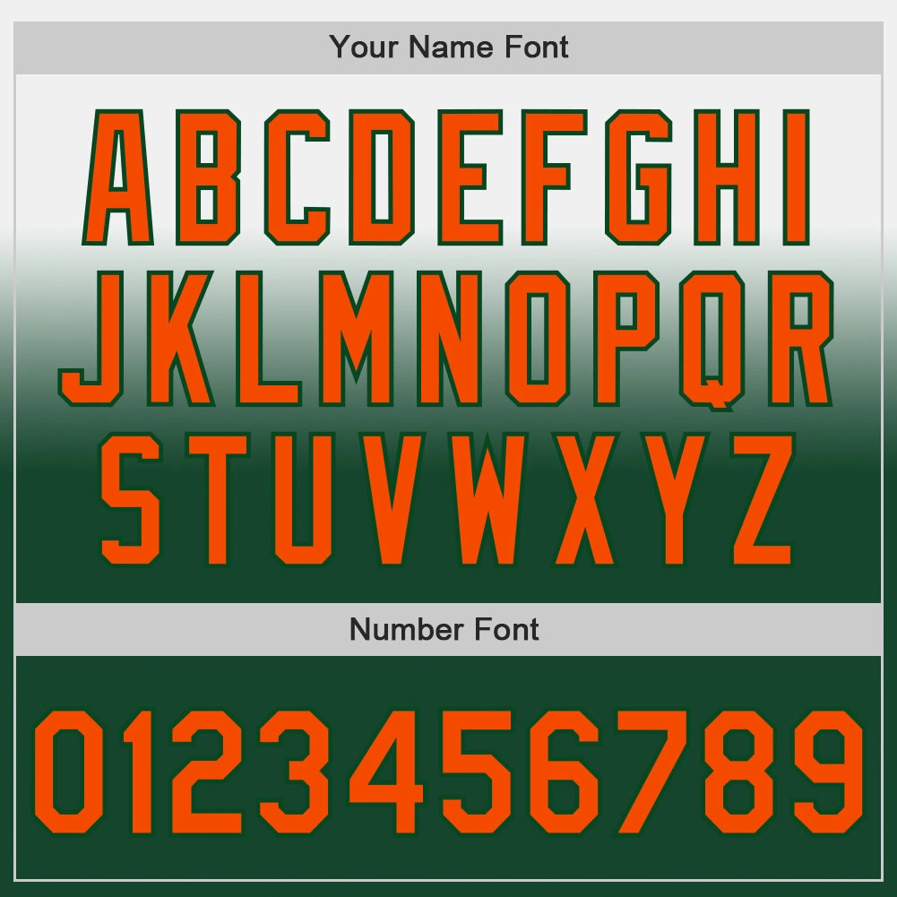 Custom White Orange-Green Authentic Fade Fashion Baseball Jersey