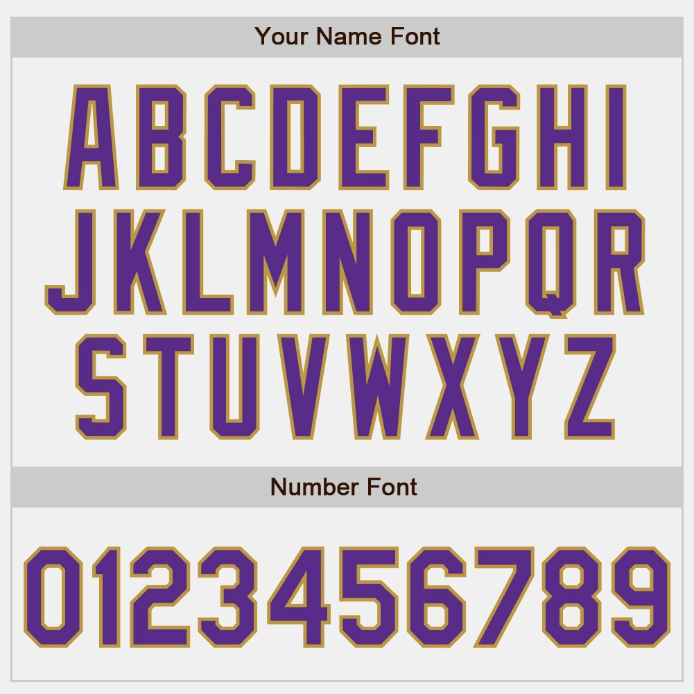 Custom White Purple-Old Gold Authentic Two Tone Baseball Jersey