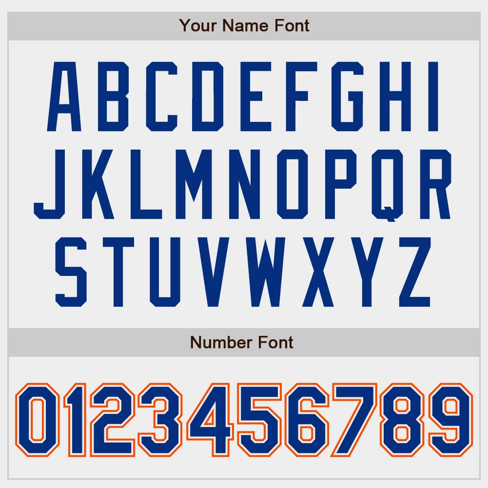 Custom White Royal-Orange Authentic Baseball Jersey
