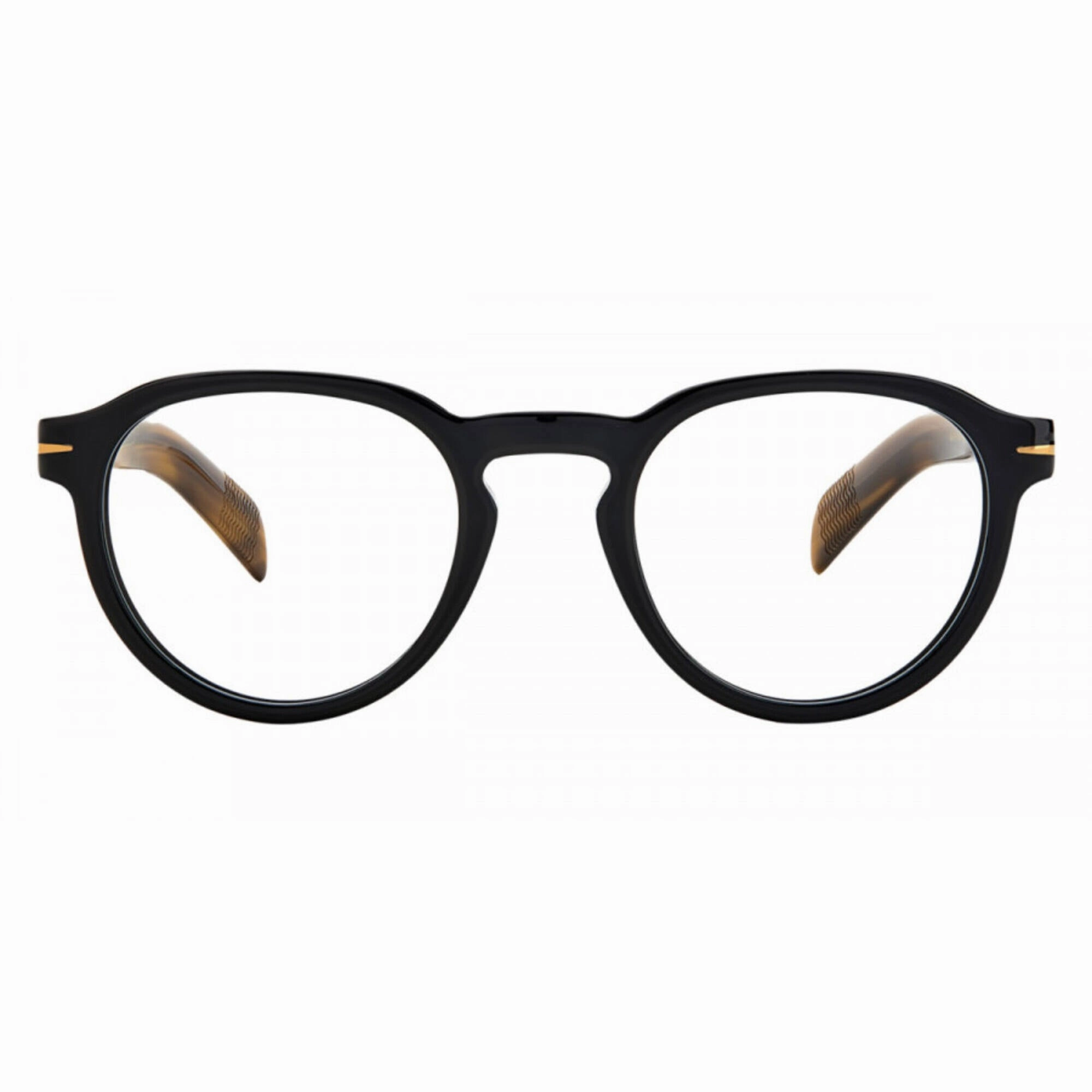 David Beckham Men's Eyeglasses - Black Beige Acetate Full Rim Frame | DB-7021 00WM