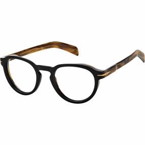 David Beckham Men's Eyeglasses - Black Beige Acetate Full Rim Frame | DB-7021 00WM