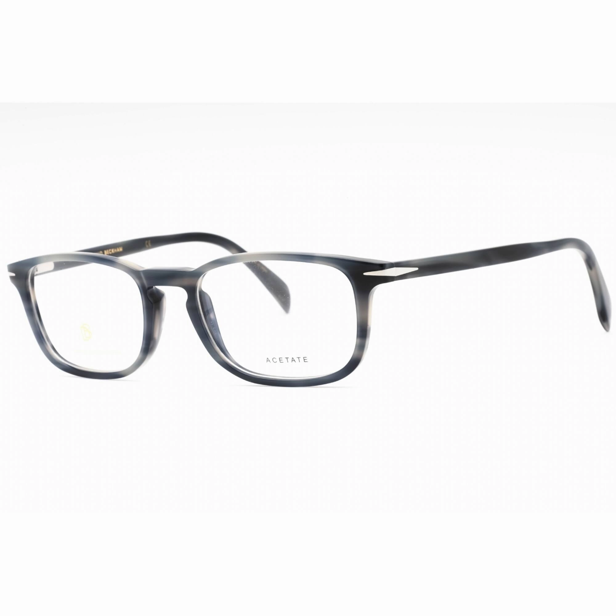 David Beckham Men's Eyeglasses - Grey Horn Rectangular Full Rim | DB 1027 02W8 00
