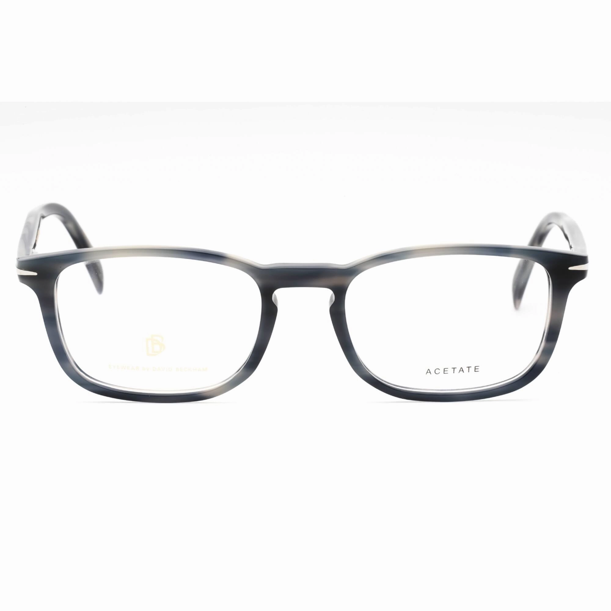 David Beckham Men's Eyeglasses - Grey Horn Rectangular Full Rim | DB 1027 02W8 00