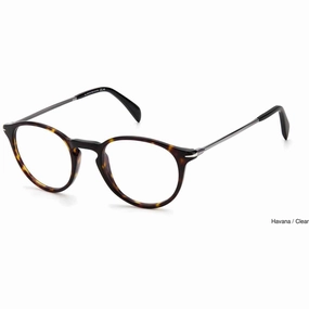 David Beckham Men's Eyeglasses - Havana Plastic Full Rim Round Frame | DB-1049 0086