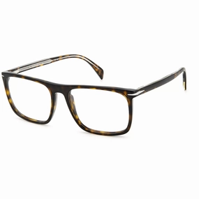 David Beckham Men's Eyeglasses - Havana Plastic Full Rim Square Frame | DB 1108 0086