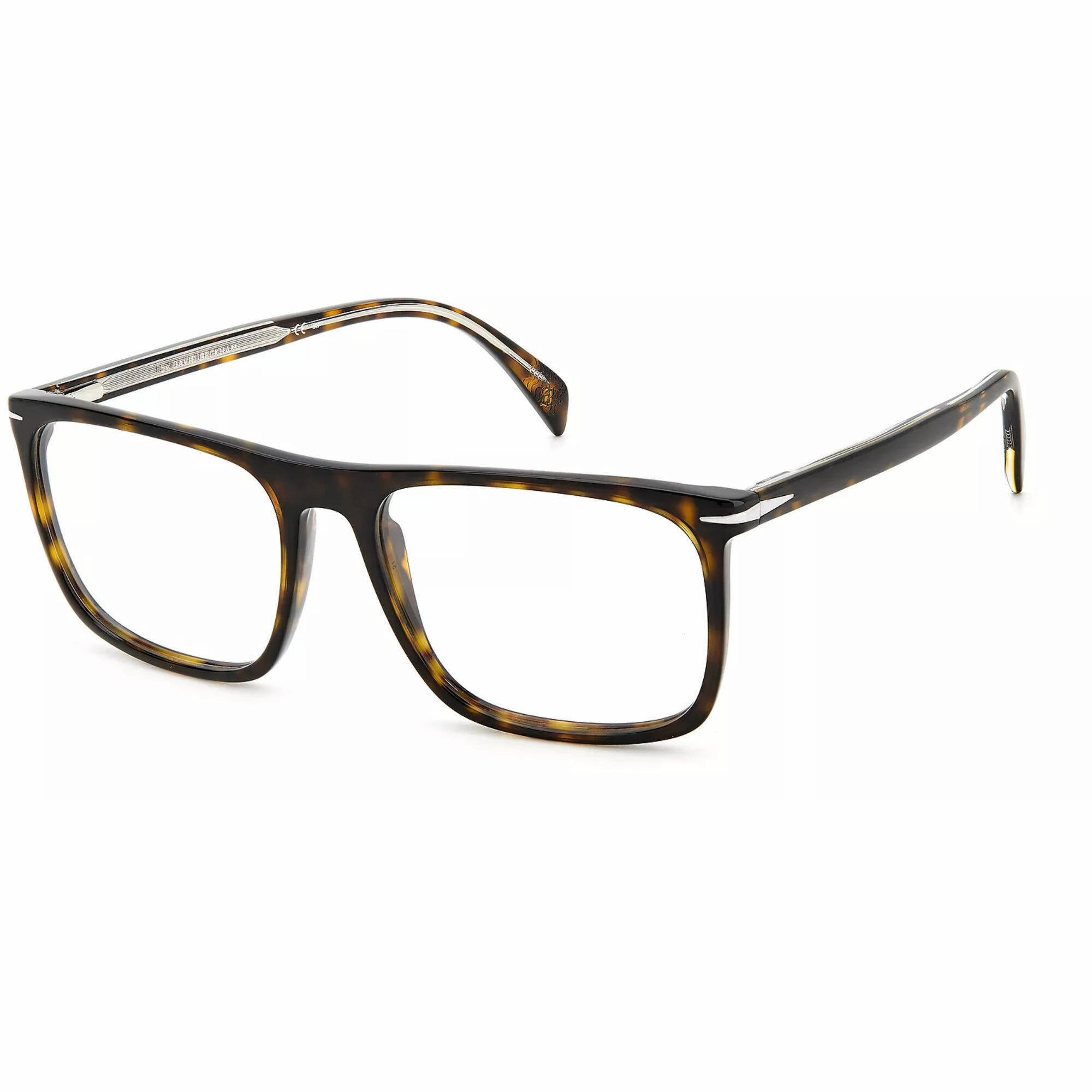 David Beckham Men's Eyeglasses - Havana Plastic Full Rim Square Frame | DB 1108 0086