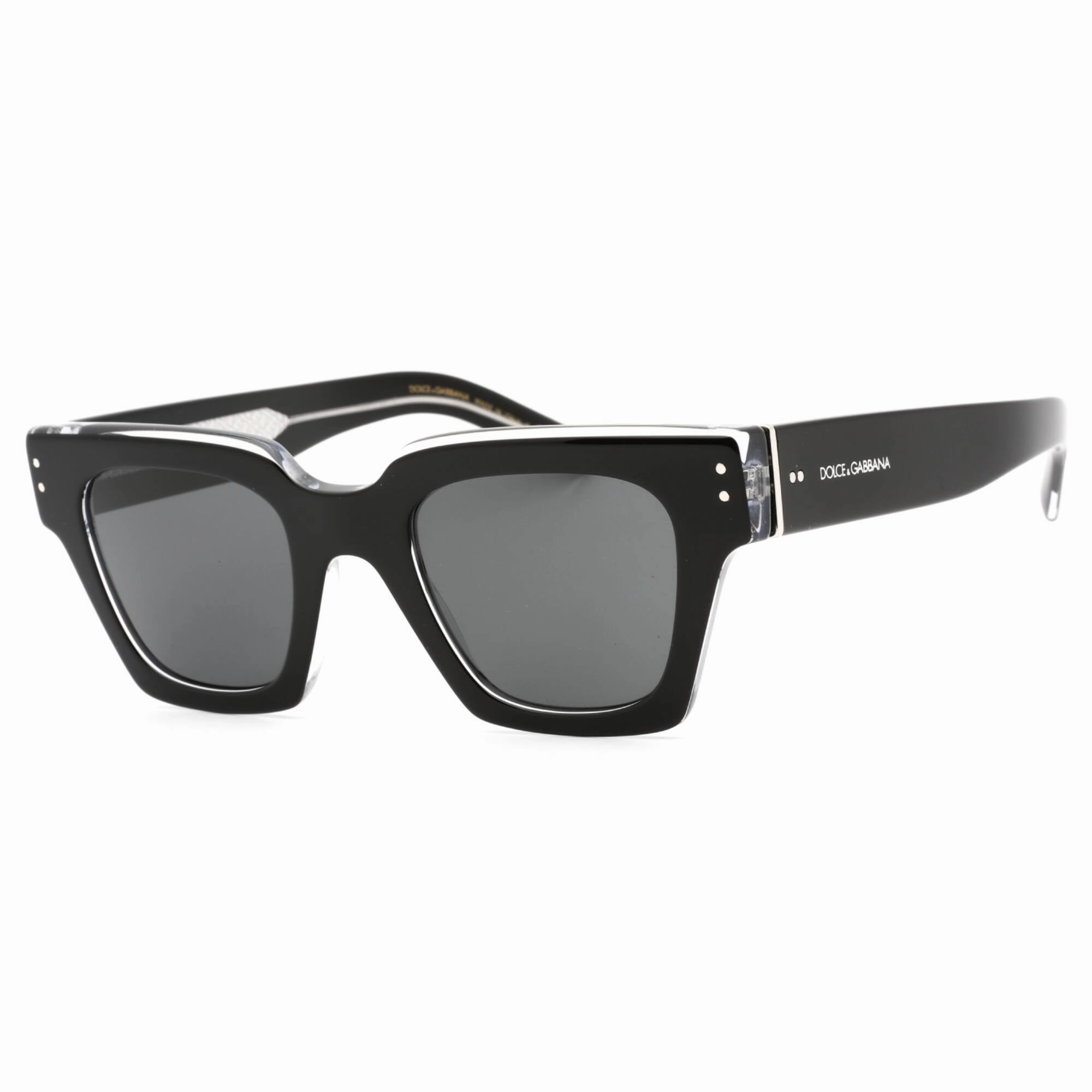 Dolce & Gabbana Men's Sunglasses - Black Crystal Frame Grey Lens | 0DG4413 675/R5