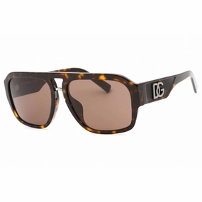 Dolce & Gabbana Men's Sunglasses - Havana Frame Dark Brown Lens | 0DG4403F 502/73