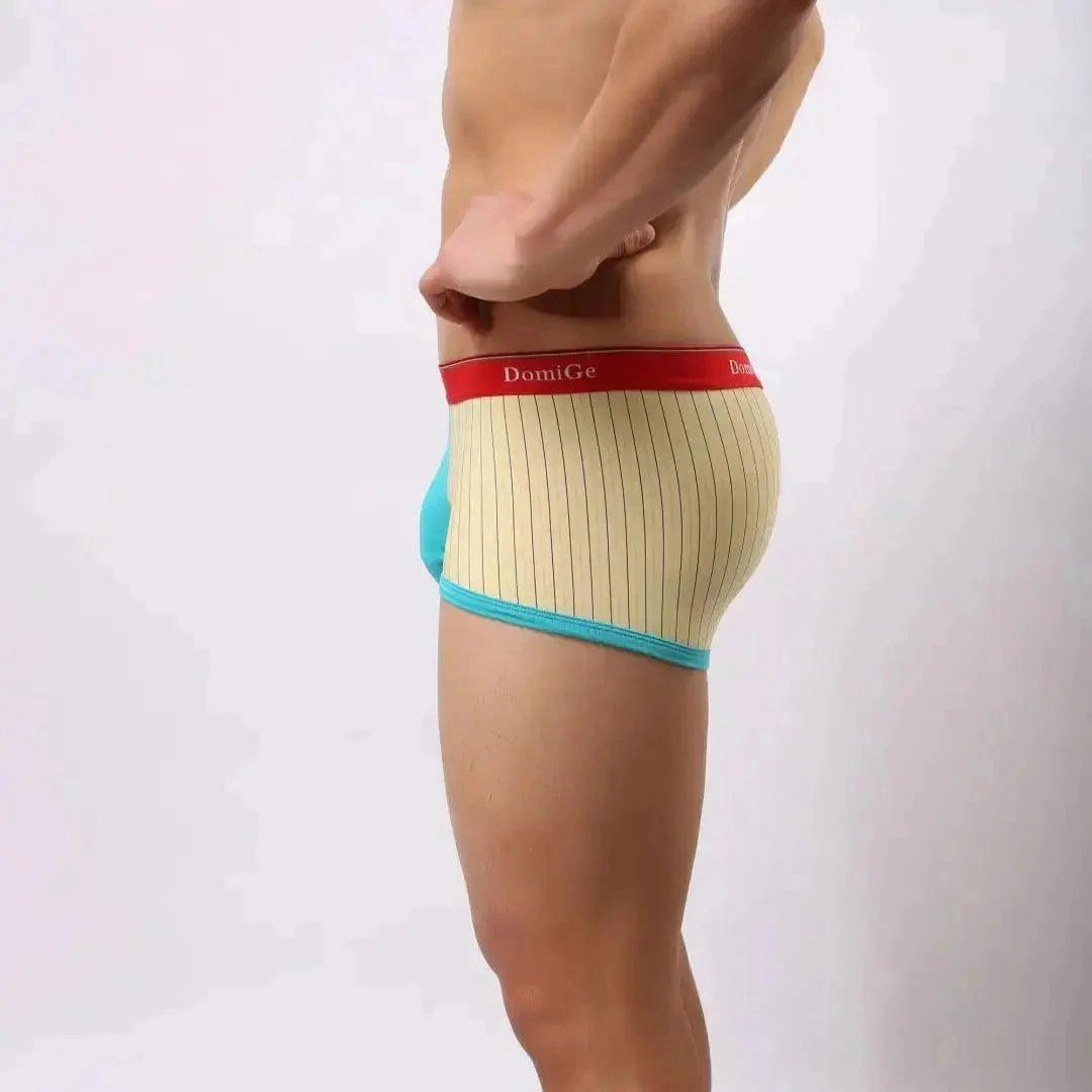 DomiGe Men's Boxer Briefs - Ice Silk & Cotton Blend Comfort Fit Underwear