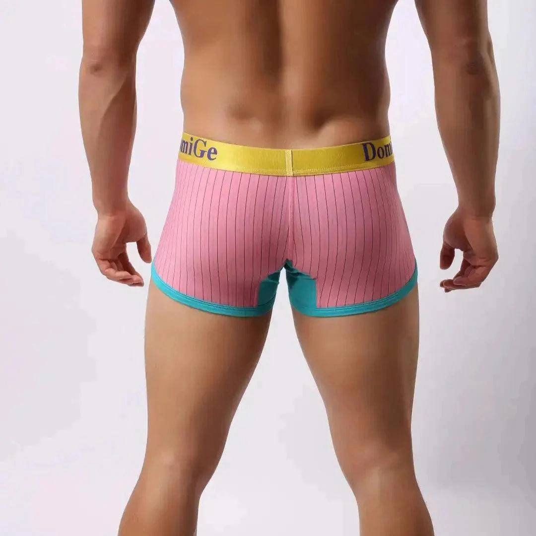 DomiGe Men's Boxer Briefs - Ice Silk & Cotton Blend Comfort Fit Underwear