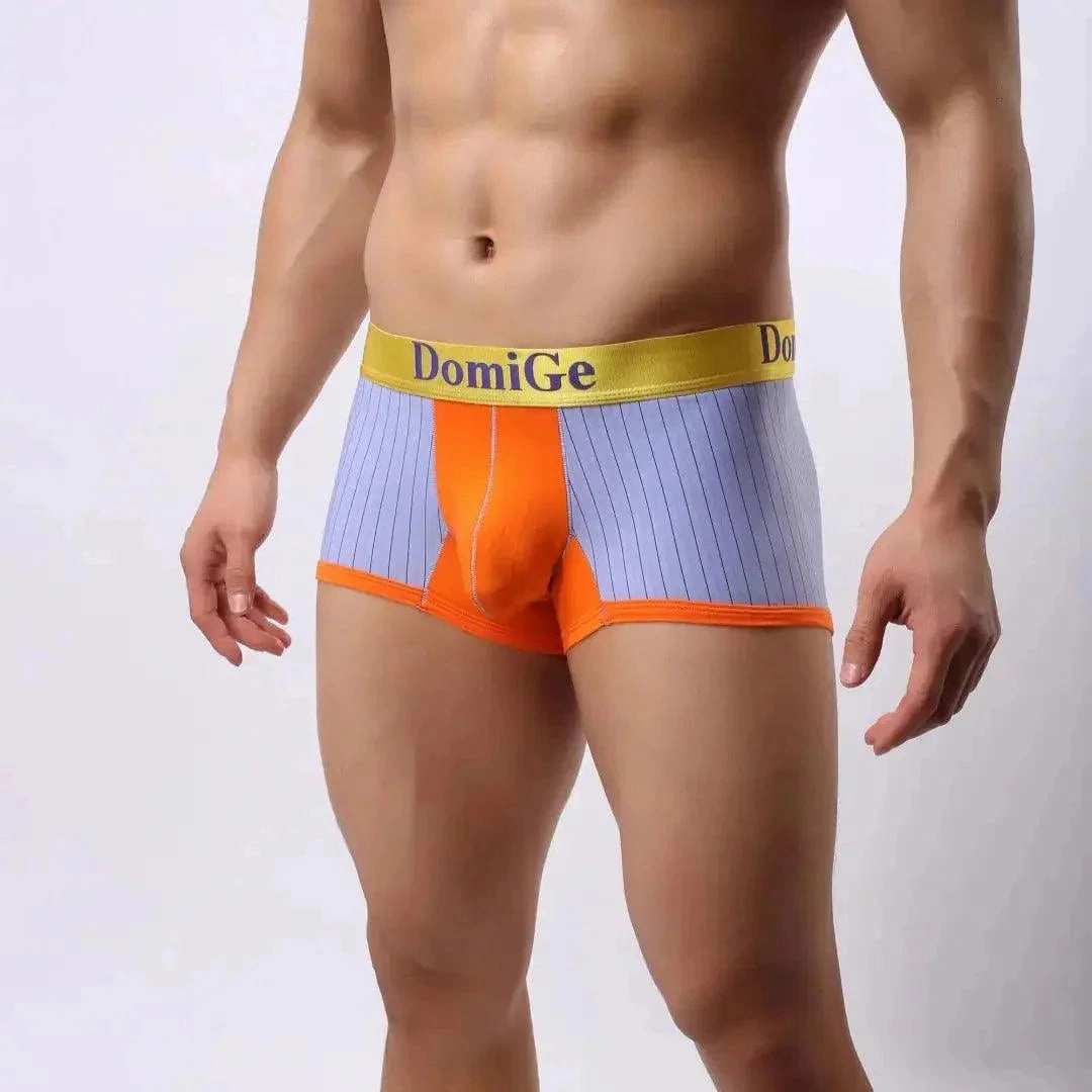 DomiGe Men's Boxer Briefs - Ice Silk & Cotton Blend Comfort Fit Underwear