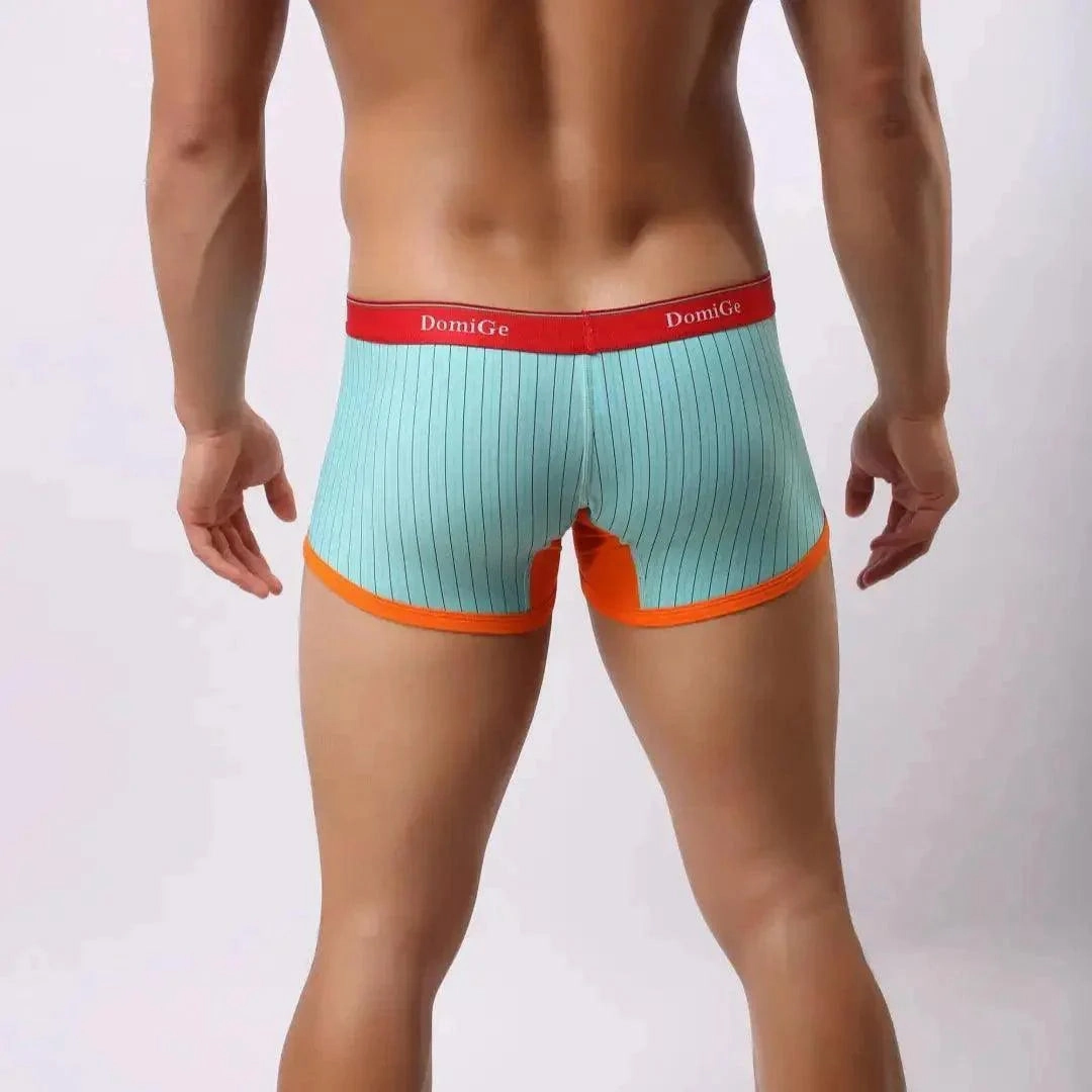 DomiGe Men's Boxer Briefs - Ice Silk & Cotton Blend Comfort Fit Underwear