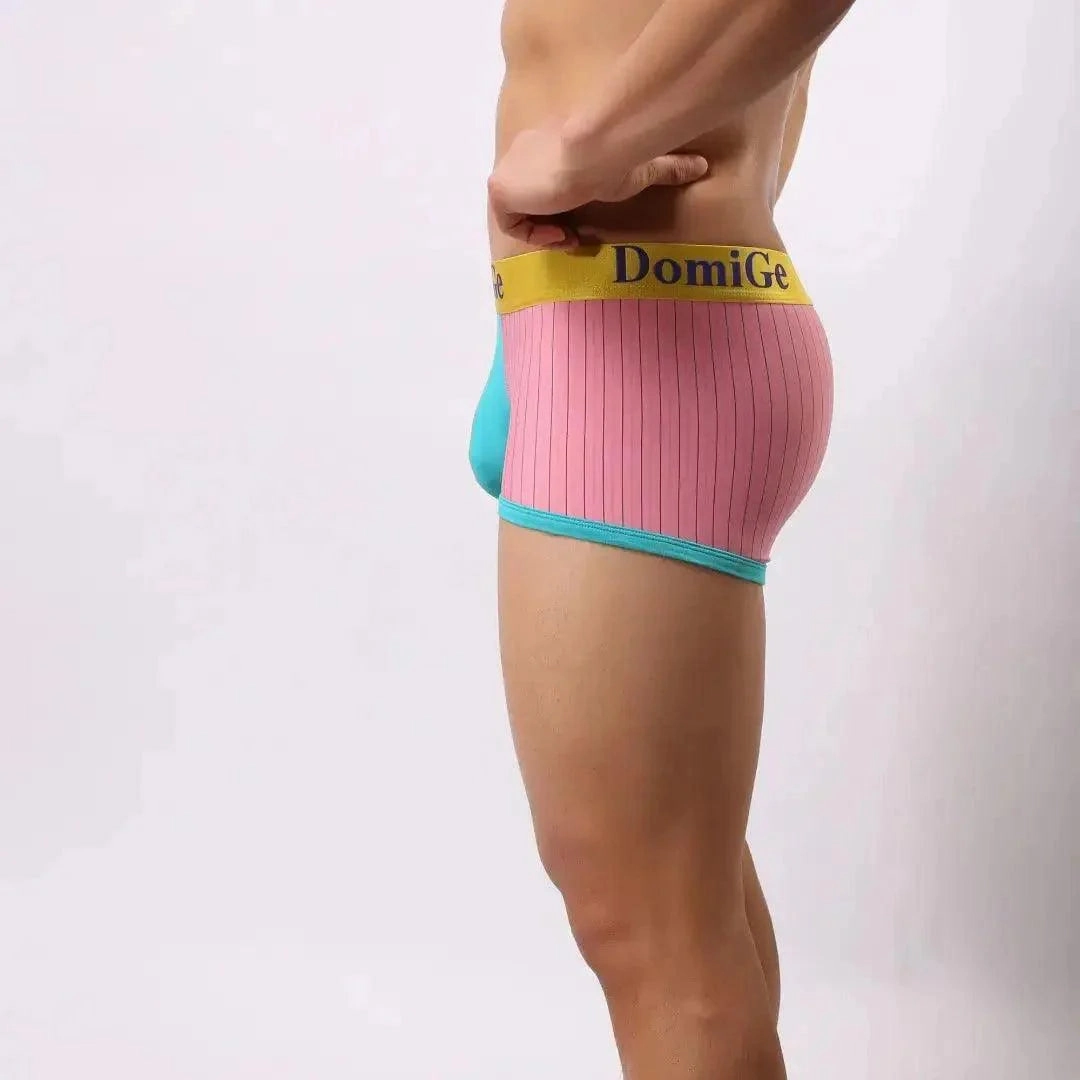 DomiGe Men's Boxer Briefs - Ice Silk & Cotton Blend Comfort Fit Underwear