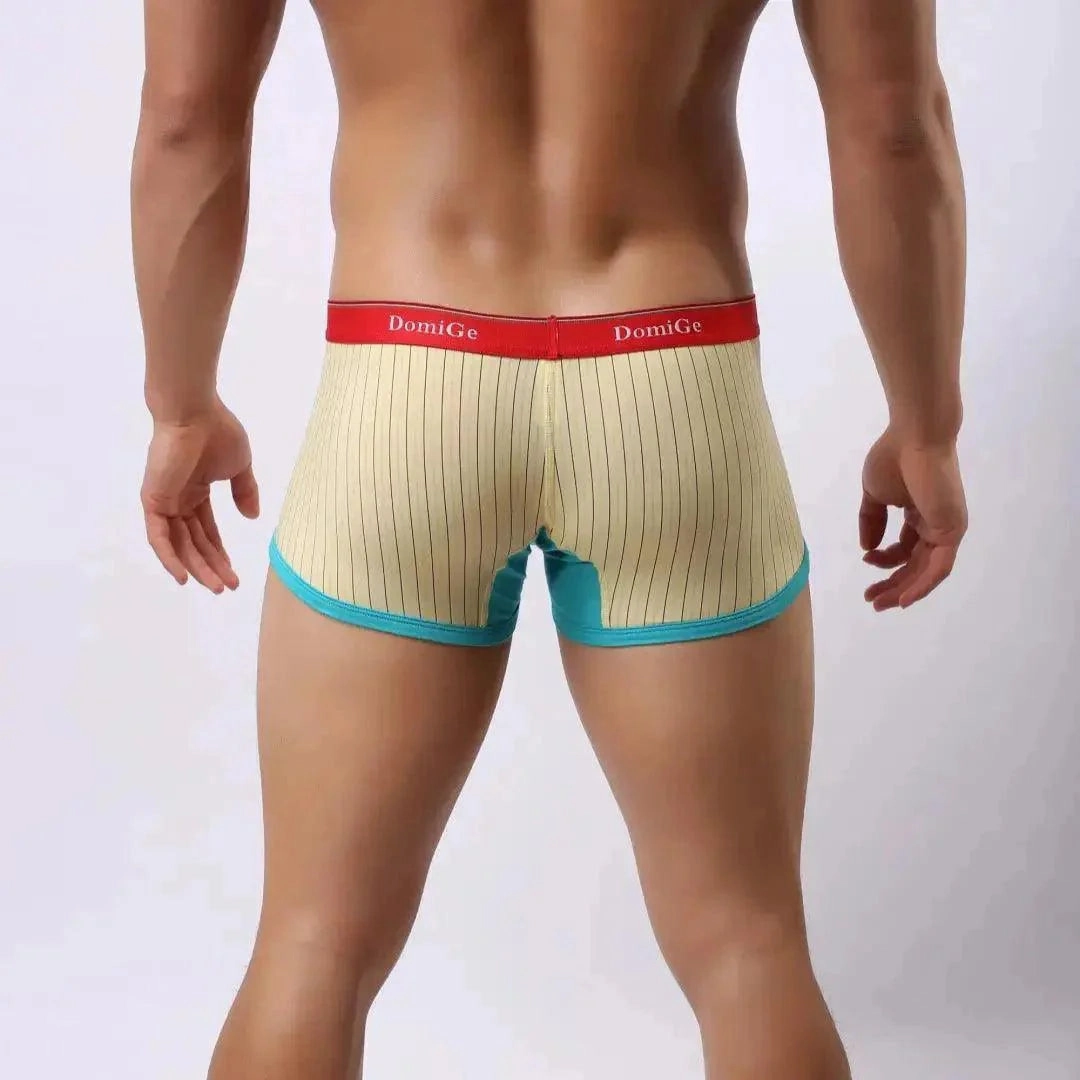 DomiGe Men's Boxer Briefs - Ice Silk & Cotton Blend Comfort Fit Underwear