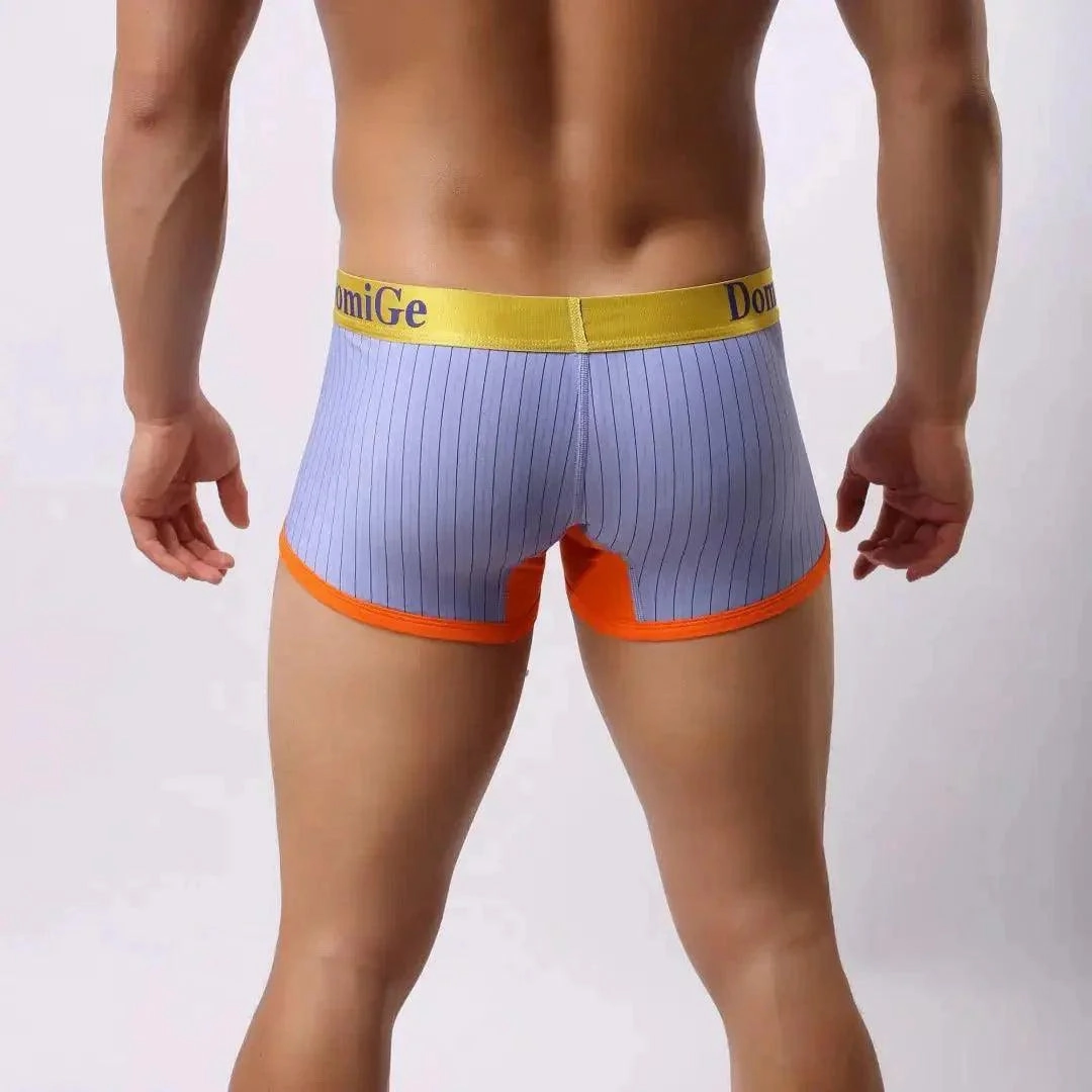 DomiGe Men's Boxer Briefs - Ice Silk & Cotton Blend Comfort Fit Underwear
