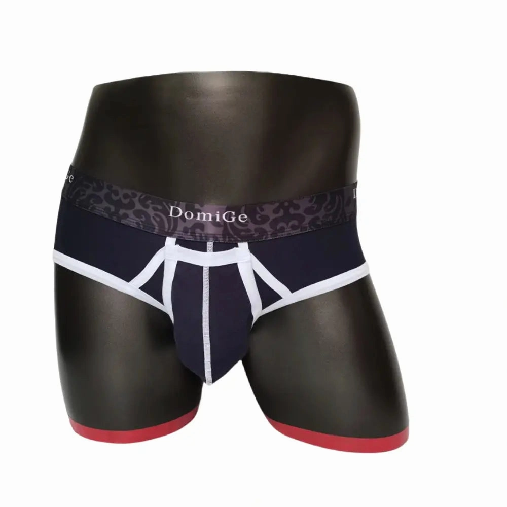 DomiGe Men's Cotton Stretch Briefs - Dual Pouch Support & Breathable Low-Rise Fit