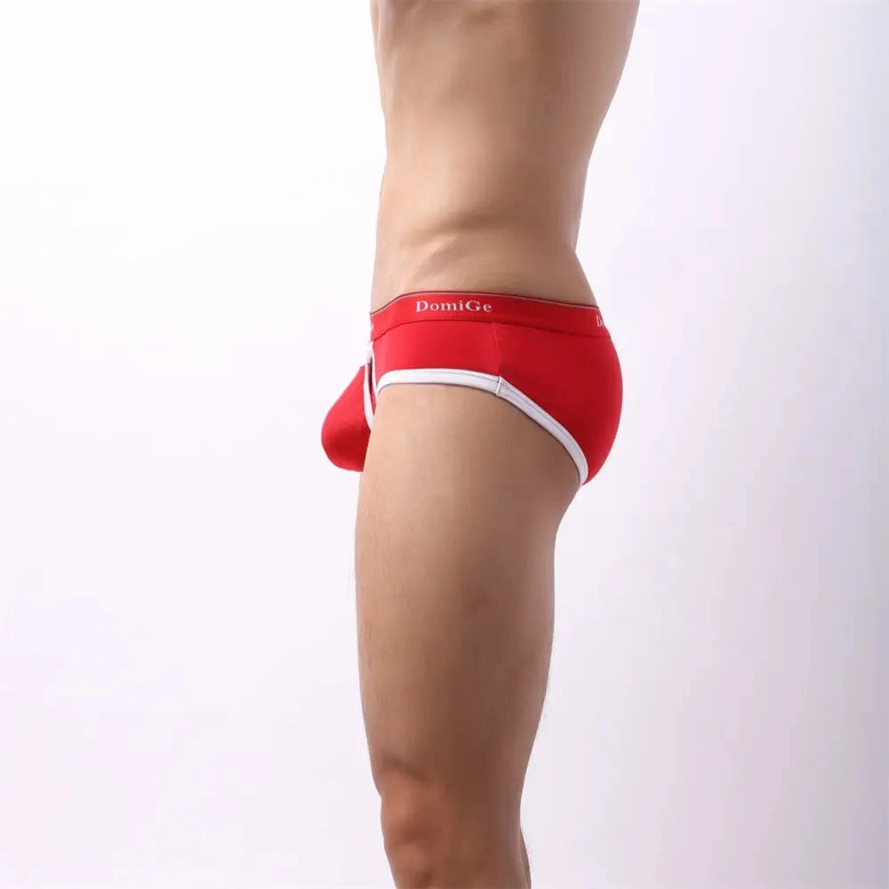 DomiGe Men's Cotton Stretch Briefs - Dual Pouch Support & Breathable Low-Rise Fit