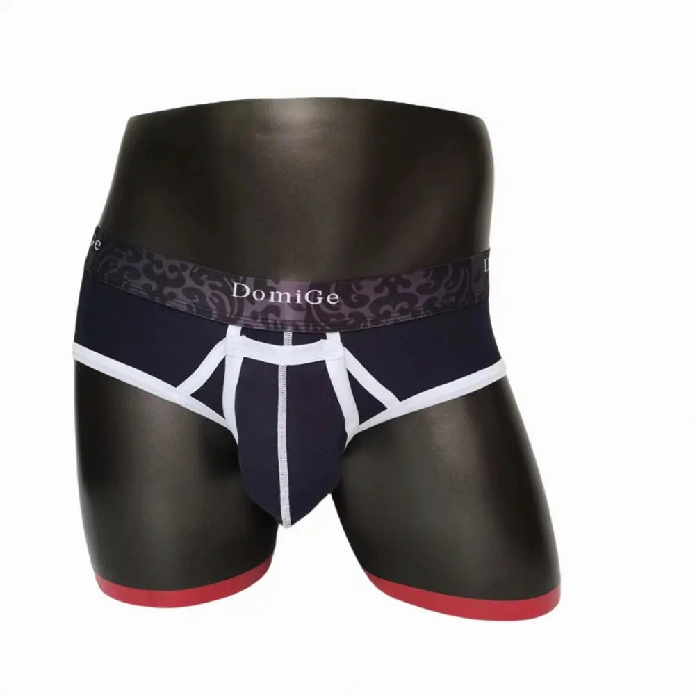DomiGe Men's Cotton Stretch Briefs - Dual Pouch Support & Breathable Low-Rise Fit