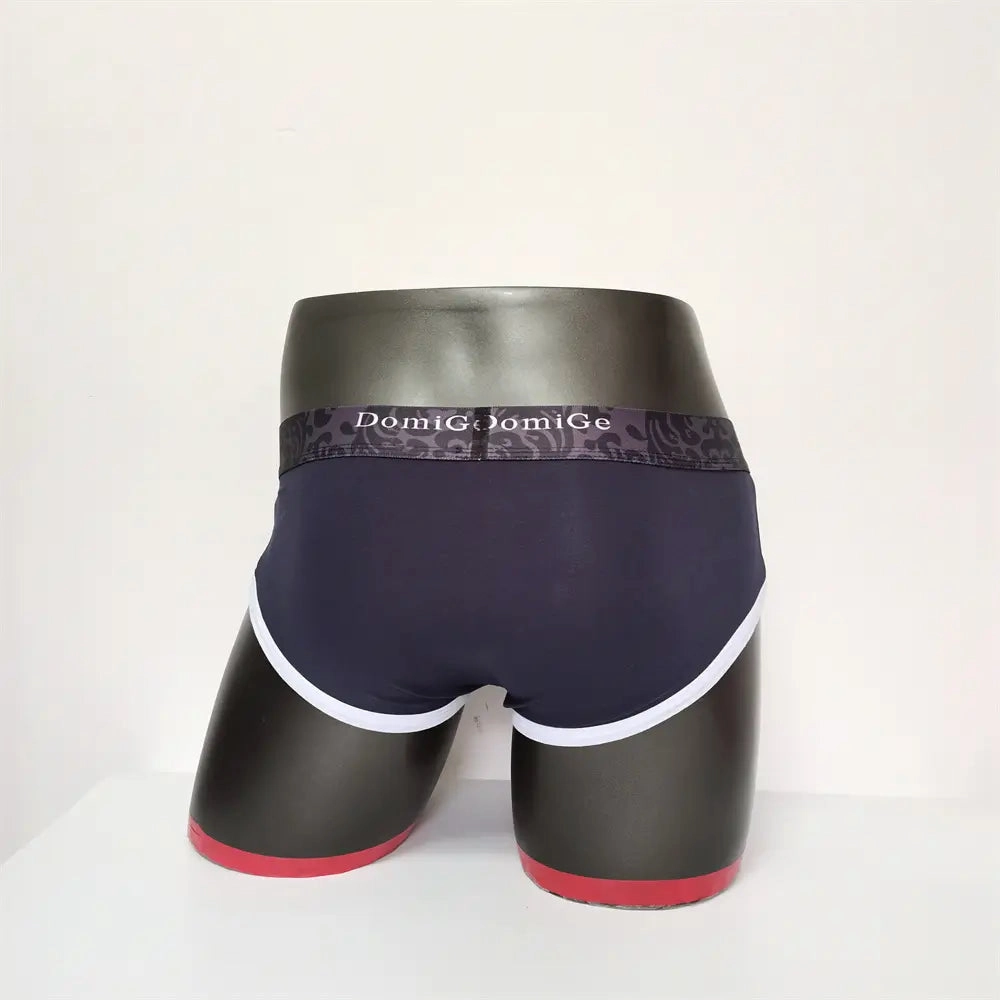 DomiGe Men's Cotton Stretch Briefs - Dual Pouch Support & Breathable Low-Rise Fit