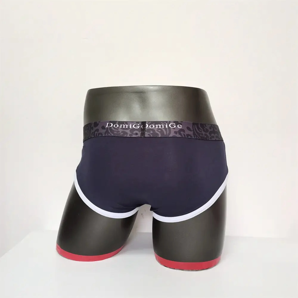DomiGe Men's Cotton Stretch Briefs - Dual Pouch Support & Breathable Low-Rise Fit