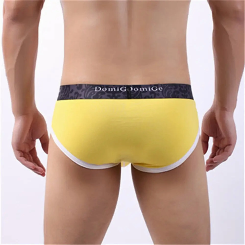 DomiGe Men's Cotton Stretch Briefs - Dual Pouch Support & Breathable Low-Rise Fit