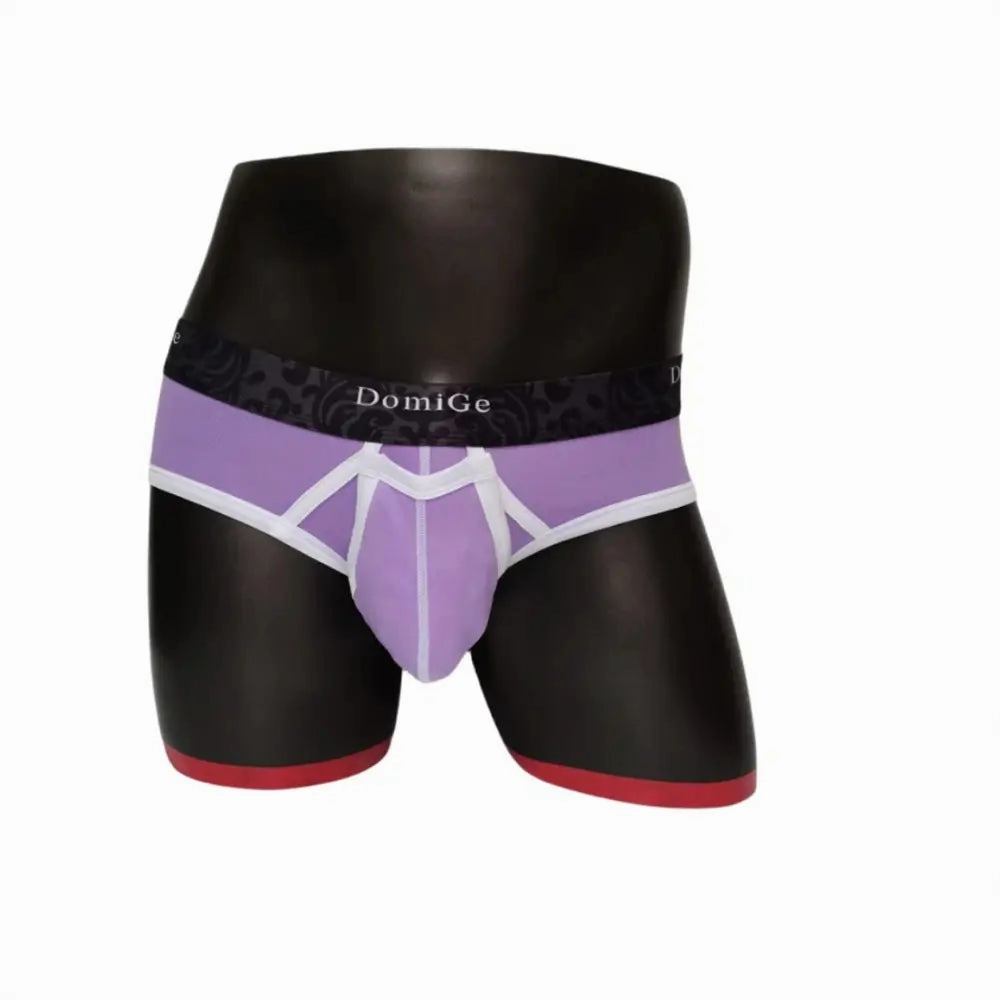 DomiGe Men's Cotton Stretch Briefs - Dual Pouch Support & Breathable Low-Rise Fit