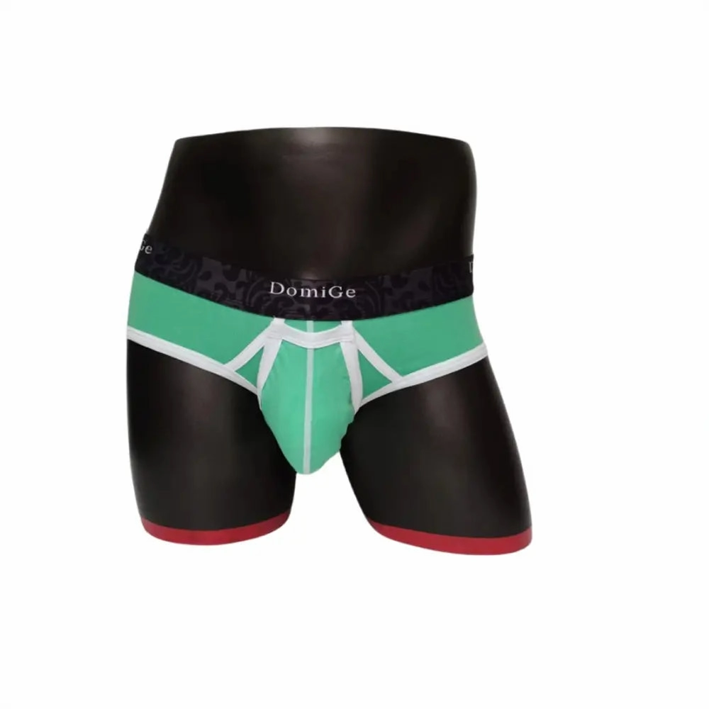 DomiGe Men's Cotton Stretch Briefs - Dual Pouch Support & Breathable Low-Rise Fit
