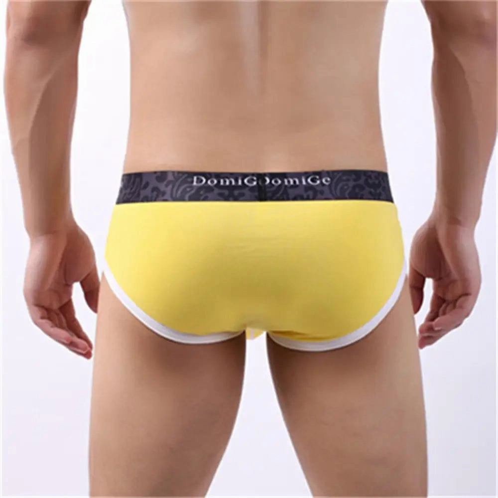 DomiGe Men's Cotton Stretch Briefs - Dual Pouch Support & Breathable Low-Rise Fit