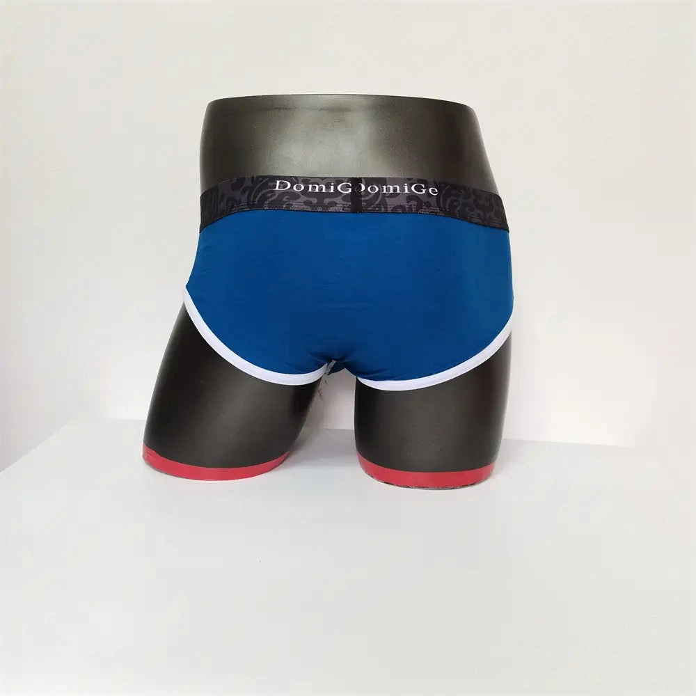 DomiGe Men's Cotton Stretch Briefs - Dual Pouch Support & Breathable Low-Rise Fit