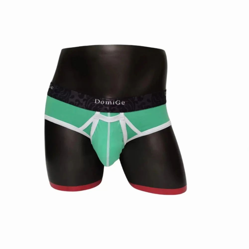 DomiGe Men's Cotton Stretch Briefs - Dual Pouch Support & Breathable Low-Rise Fit