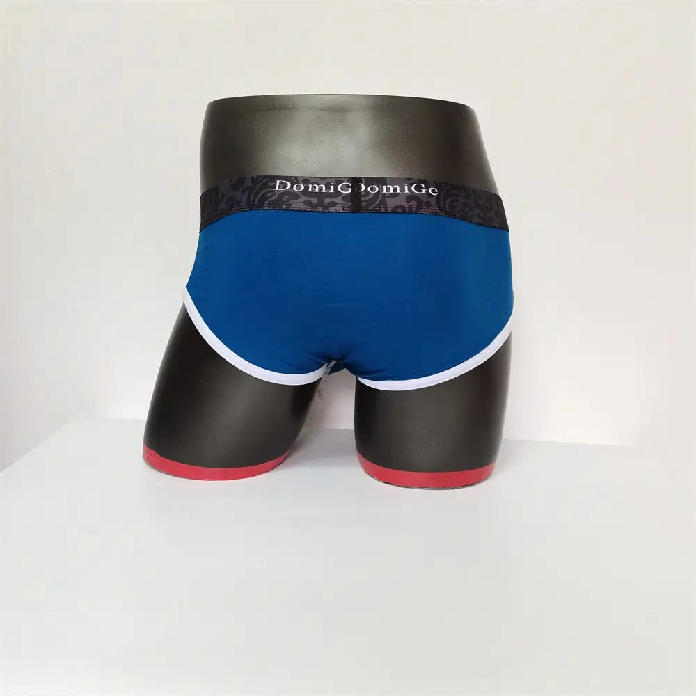 DomiGe Men's Cotton Stretch Briefs - Dual Pouch Support & Breathable Low-Rise Fit
