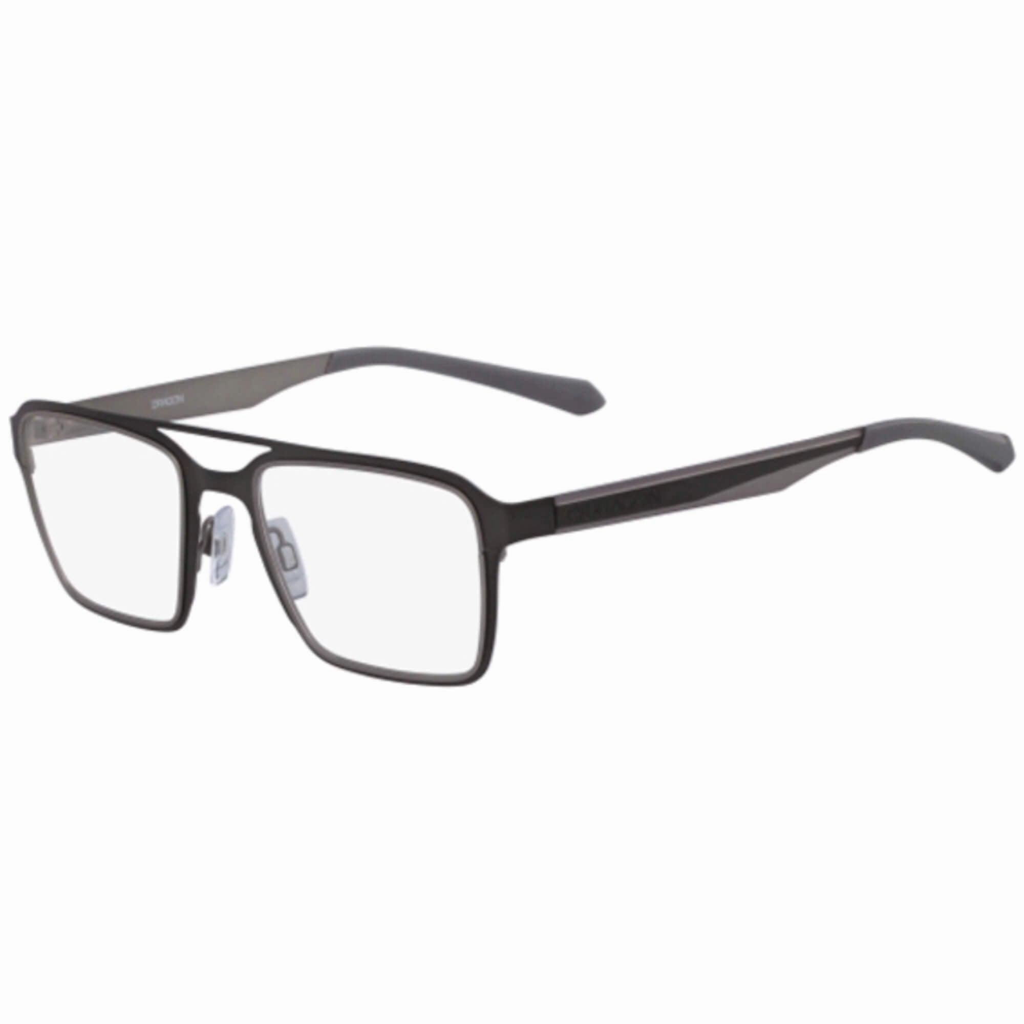 Dragon Men's Eyeglasses - Grey Metal Square Frame Demo Lens | DRAGON DR175 KAZ 70