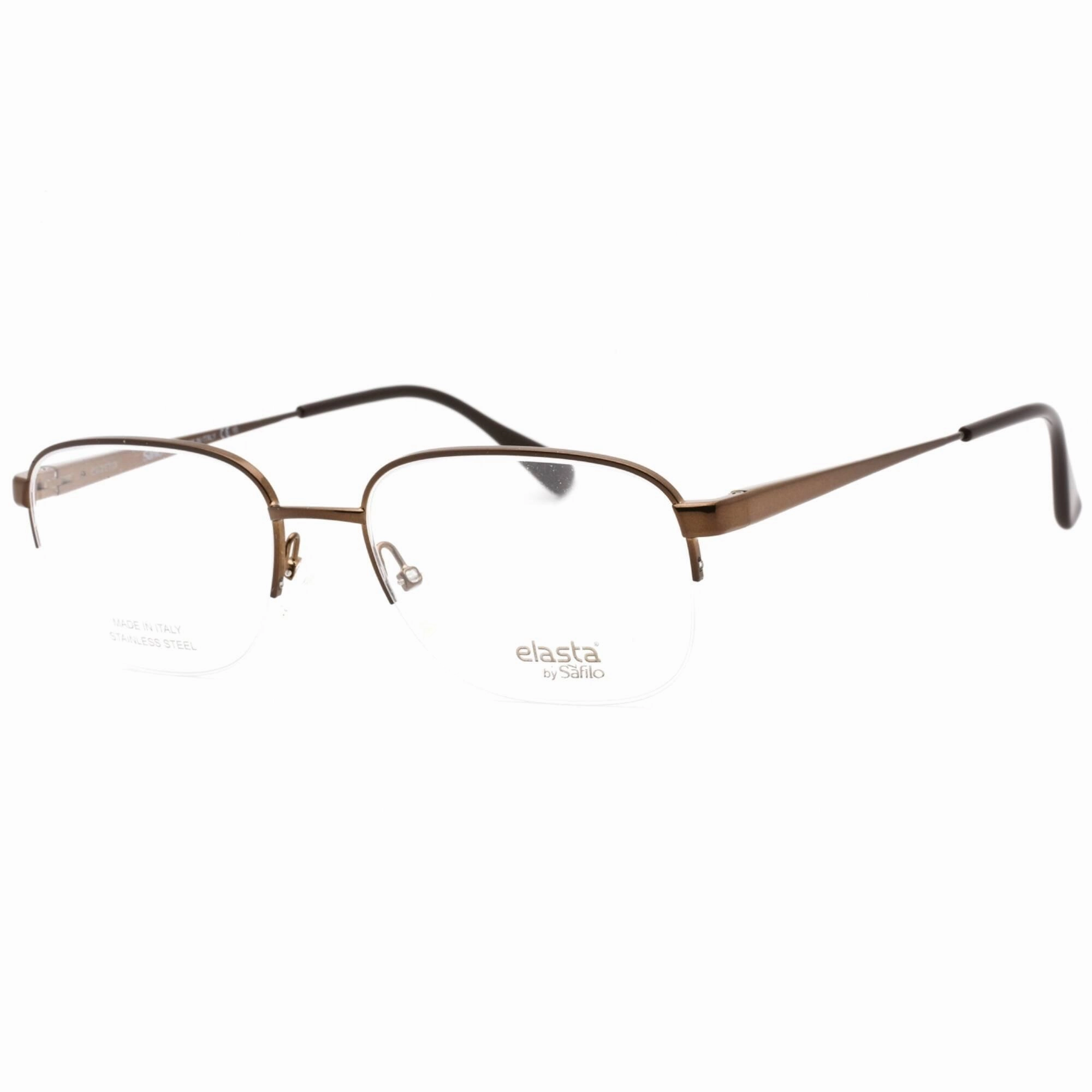 Elasta Men's Eyeglasses - Brown Acetate/Metal Half Rim Rectangular | E 7238 009Q 00