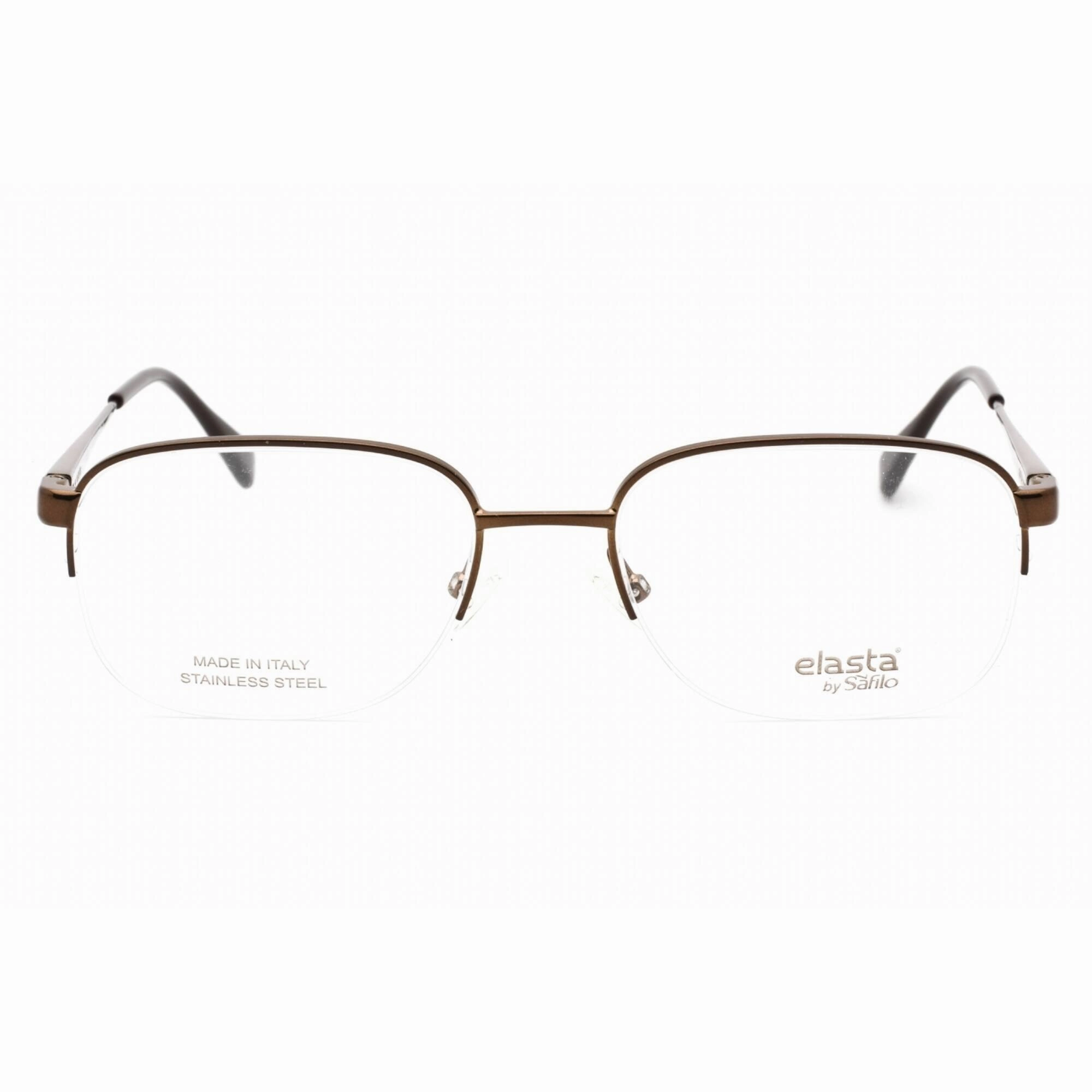 Elasta Men's Eyeglasses - Brown Acetate/Metal Half Rim Rectangular | E 7238 009Q 00
