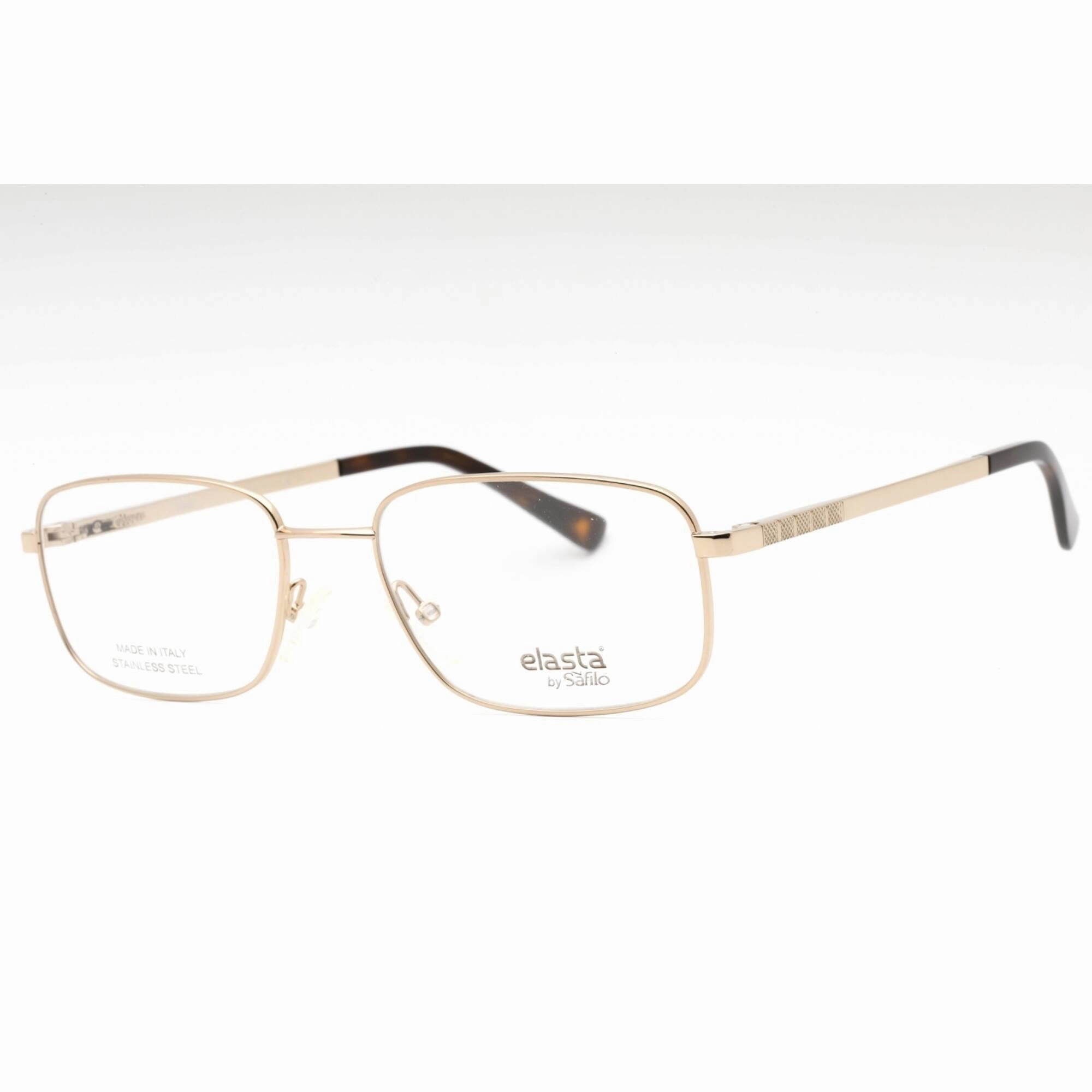 Elasta Men's Eyeglasses - Gold Metal Rectangular Shape Full Rim Frame | E 7245 0J5G 00