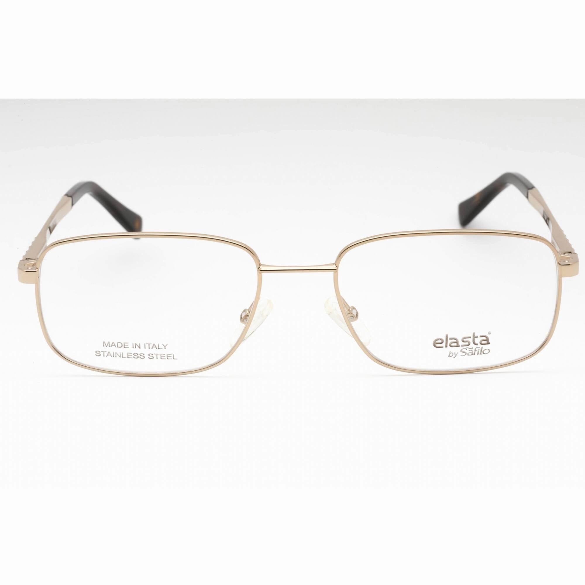 Elasta Men's Eyeglasses - Gold Metal Rectangular Shape Full Rim Frame | E 7245 0J5G 00
