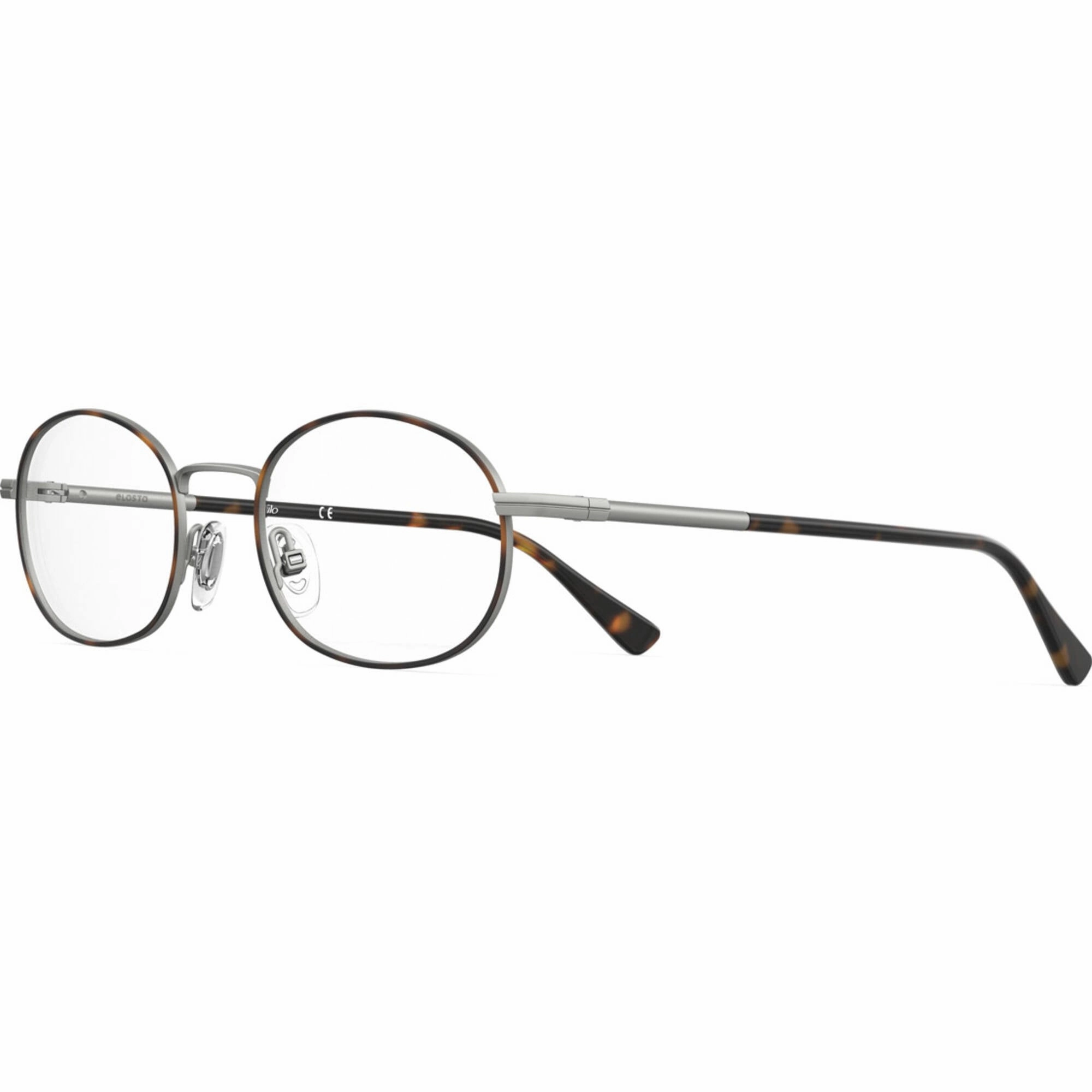Elasta Men's Eyeglasses - Havana Grey Metal Full Rim Oval Shape Frame | E 7247 0AB8