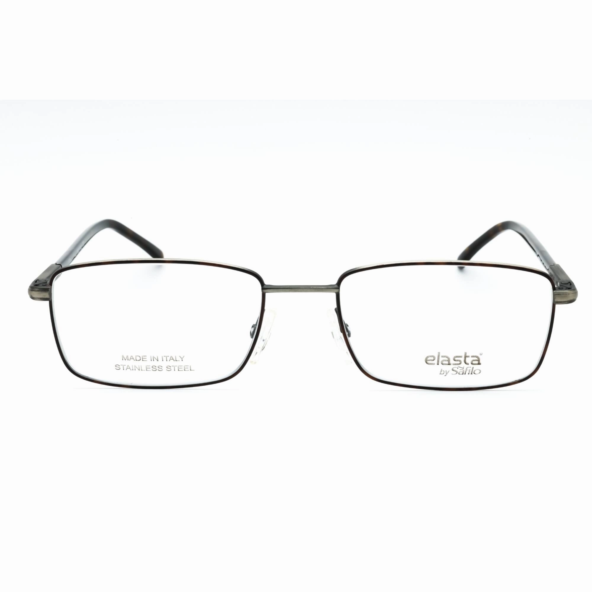 Elasta Men's Eyeglasses - Havana Grey Metal Full Rim Rectangular Frame | E 7232 AB8 00