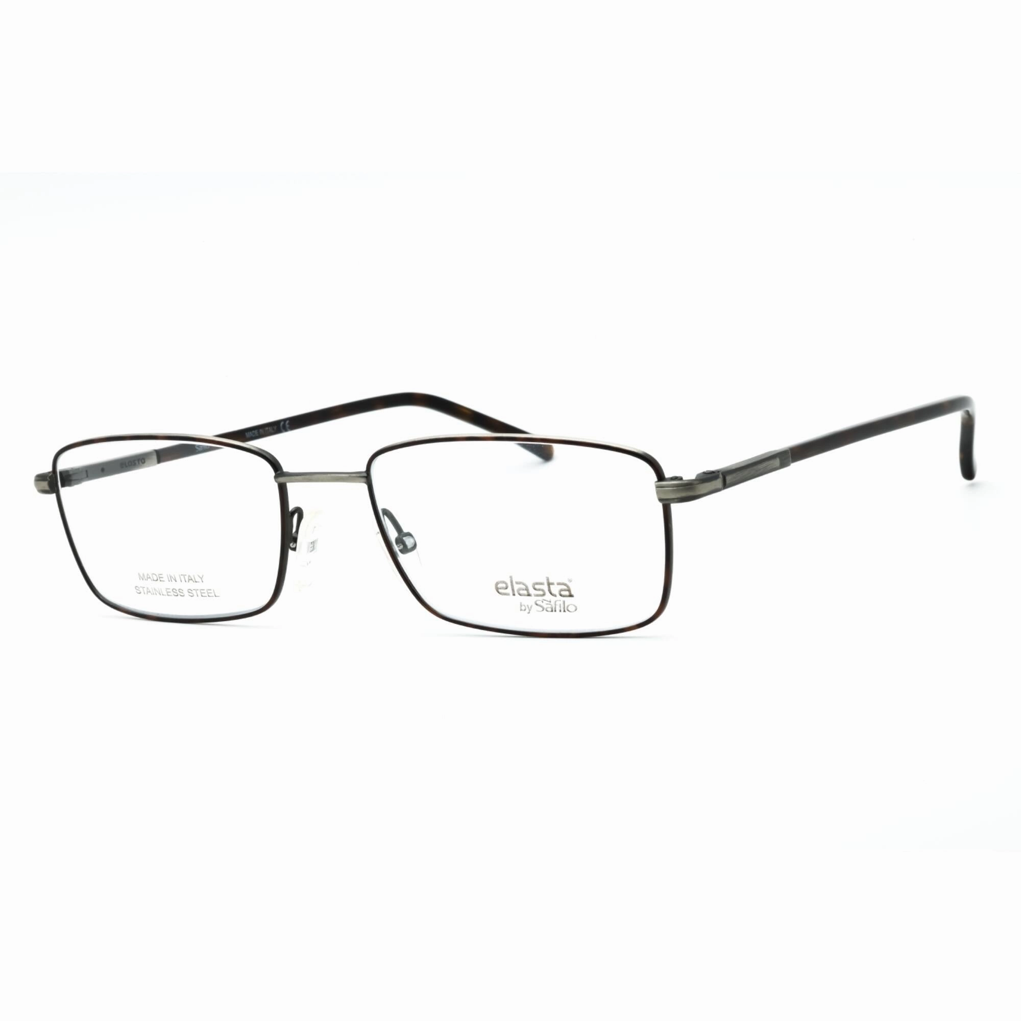 Elasta Men's Eyeglasses - Havana Grey Metal Full Rim Rectangular Frame | E 7232 AB8 00