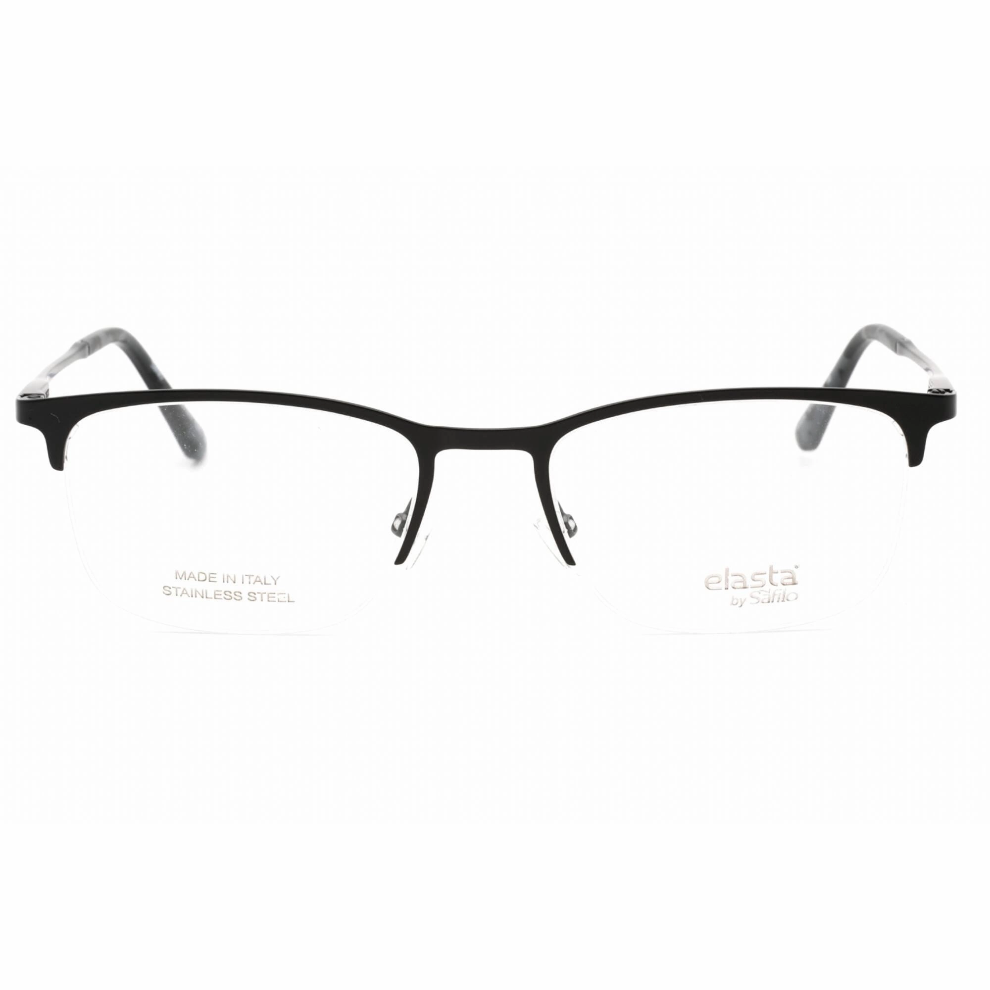 Elasta Men's Eyeglasses - Matte Black Half Rim Rectangular Frame | E 7253 0003 00