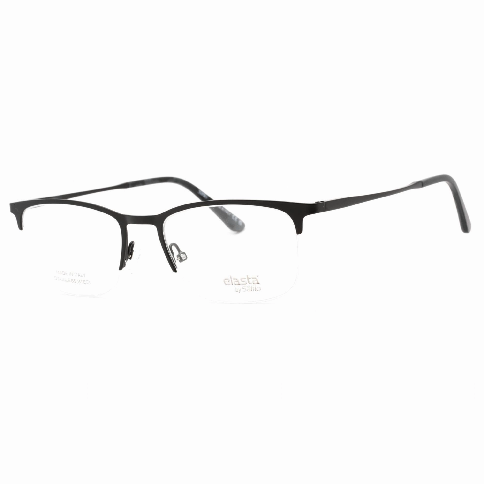 Elasta Men's Eyeglasses - Matte Black Half Rim Rectangular Frame | E 7253 0003 00