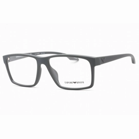 Emporio Armani Men's Eyeglasses - Rubberized Grey Rectangular Frame | 0EA3210U 5141