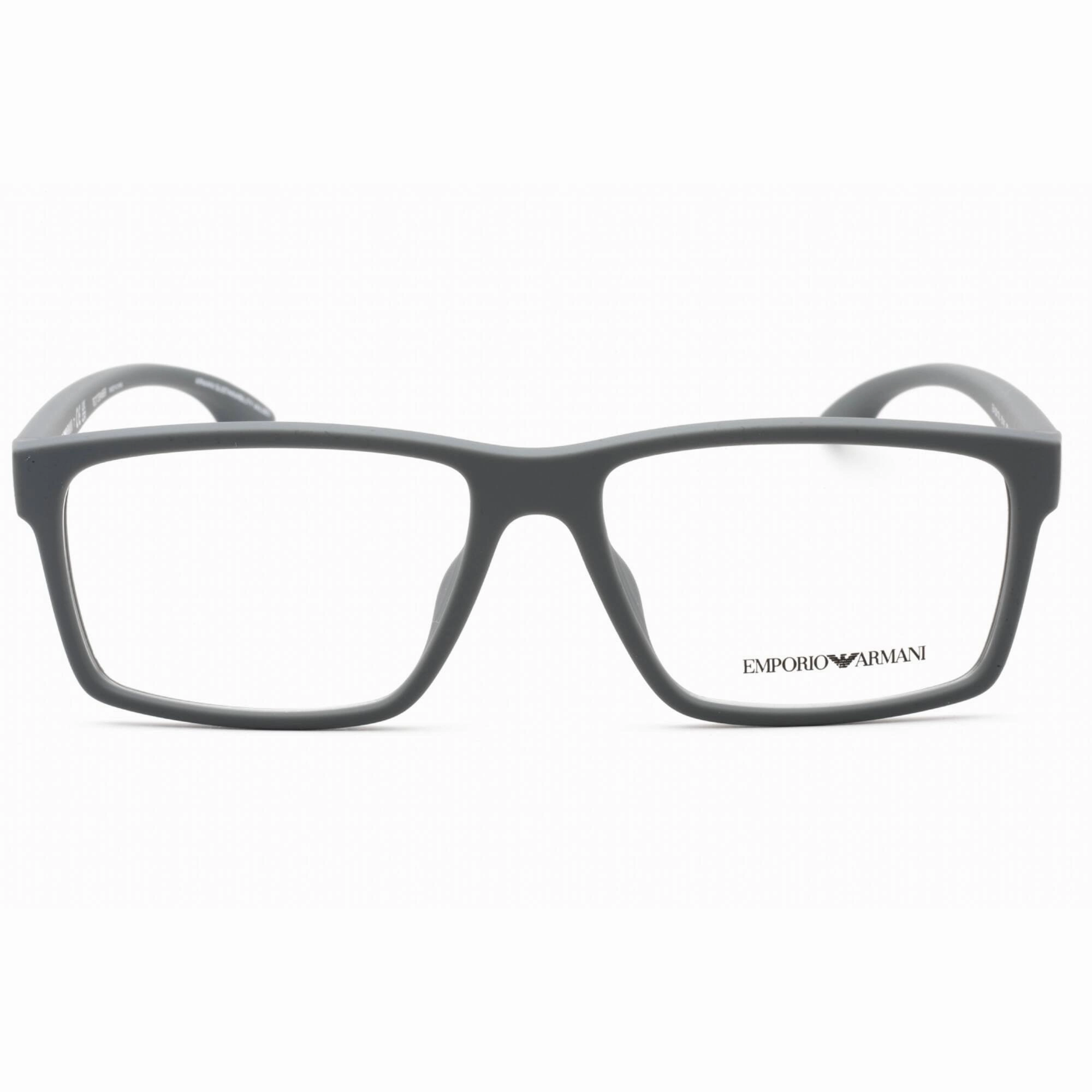 Emporio Armani Men's Eyeglasses - Rubberized Grey Rectangular Frame | 0EA3210U 5141