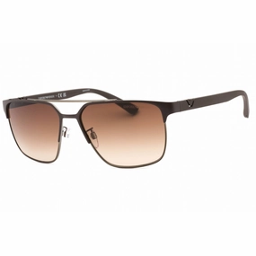 Emporio Armani Men's Sunglasses - Matte Brown Gunmetal Pilot Frame | 0EA2134 316113