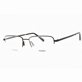 Flexon Men's Eyeglasses - Brown Metal Rectangular Half Rim Frame | FLEXON H6050 210