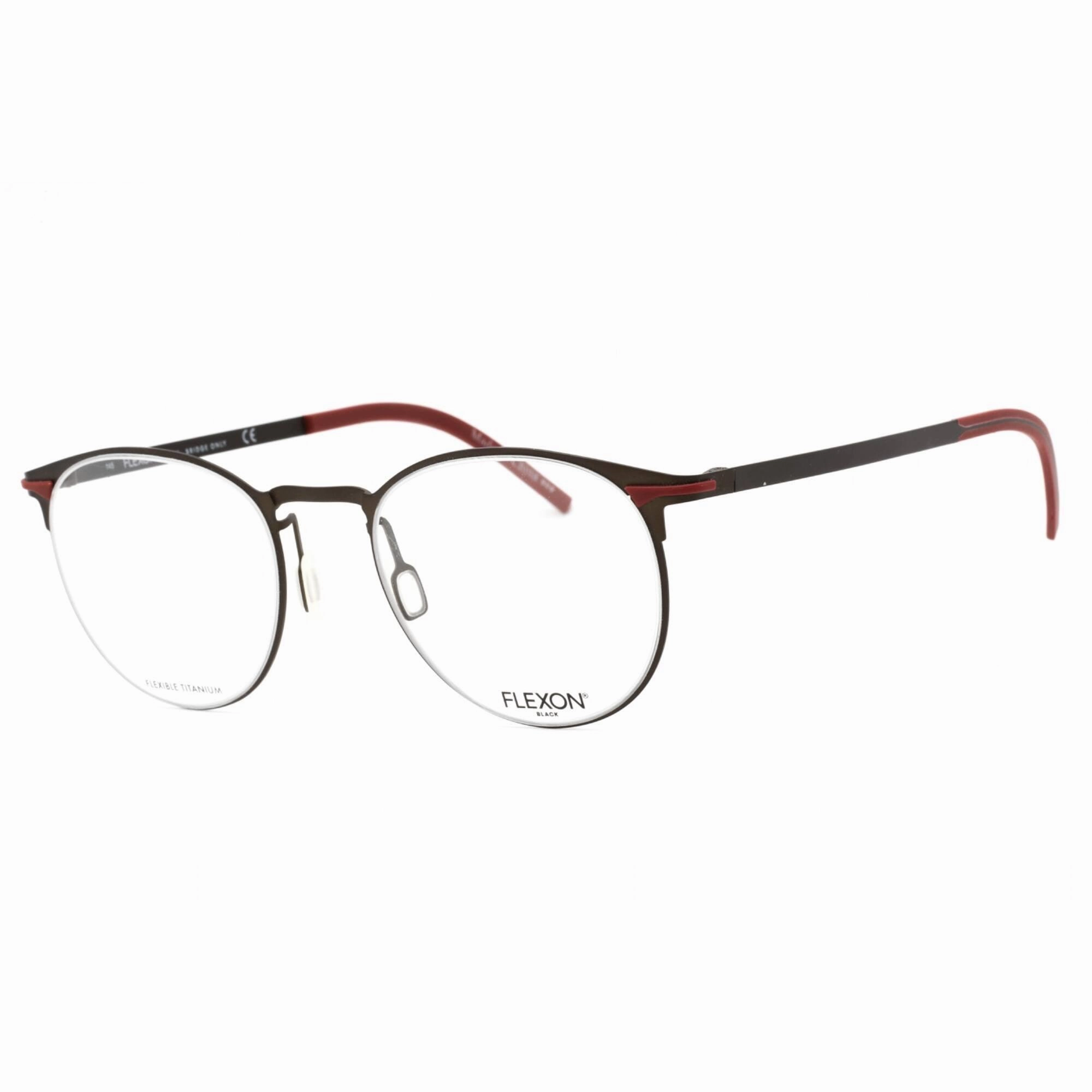 Flexon Men's Eyeglasses - Graphite Full Rim Round Frame Clear Lens | FLEXON B2000 035