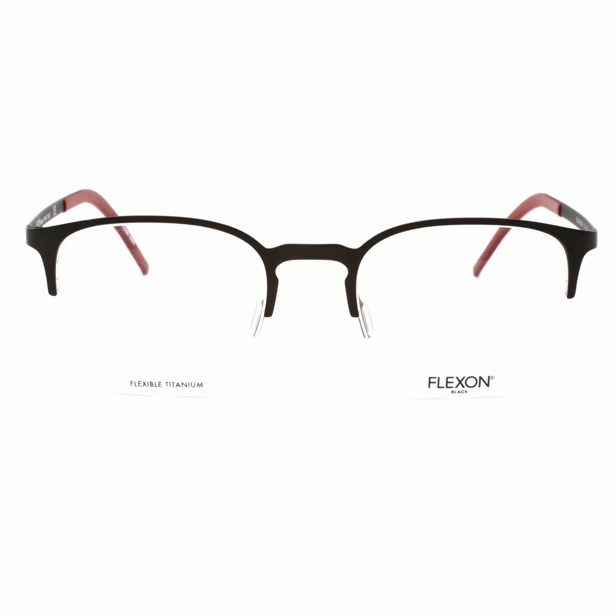 Flexon Men's Eyeglasses - Matte Graphite Half Rim Square Frame | FLEXON B2035 022